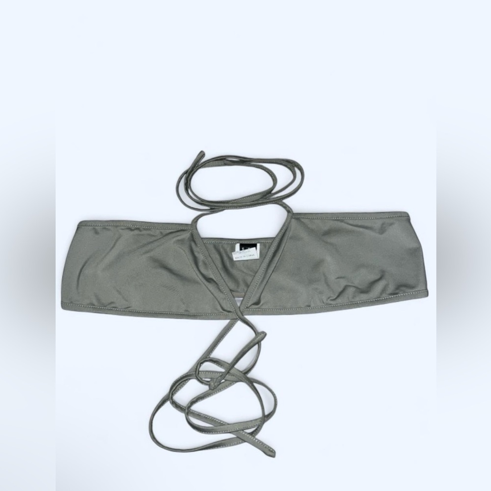 Green tie front wrap around crop top